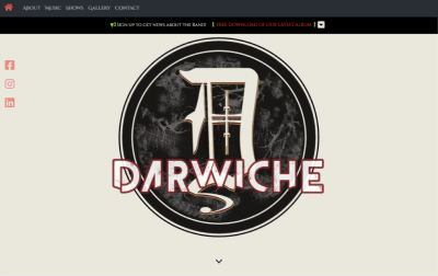 screenshot of darwiche band website by John Traas at Angry Cat Design