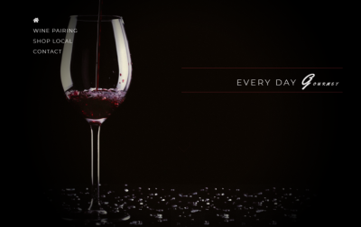 screenshot of everday gourmet wine pairing website by John Traas at Angry Cat Design