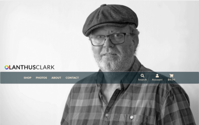 screenshot of photography philosophy lanthus clark website by John Traas at Angry Cat Design